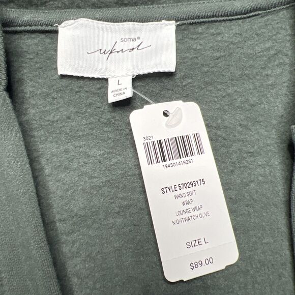 2pc Set Soma Weekend Lounge Set NWT Large Cardigan Jogger Green Stretch Soft - Picture 3 of 16